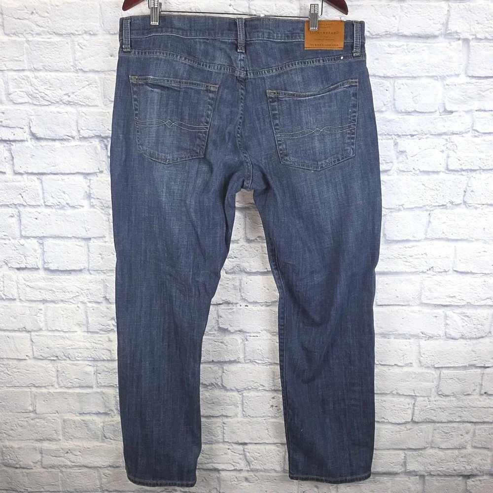 Lucky Brand 221 Straight Leg Jeans Mens Medium Wash Blue Stretch Denim Sz 38X30